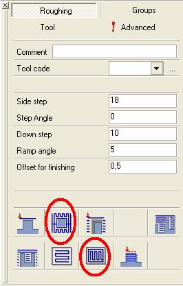 pestaña de desbaste